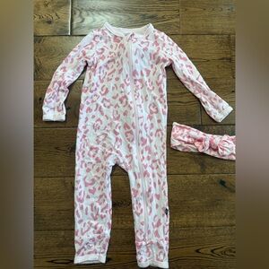Kyte Baby Sakura Leopard Romper and Bow Set 18/24 Month